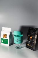 Glass Coffee Cup + Bag Of Coffee Bundle